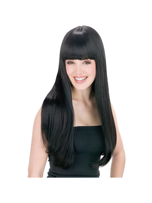 Wig with Bangs Black 