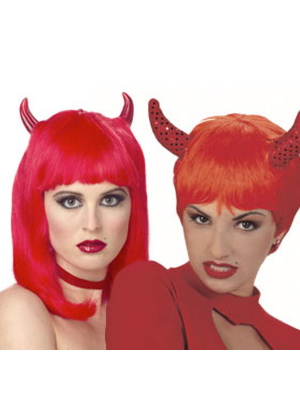 Wig devil short hair red medium size