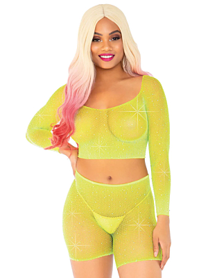 Leg Avenue Crop top & Biker shorts os