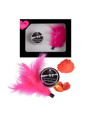 STRAWBERRY EDIBLE BODY POWDER & FEATHER TICKLER