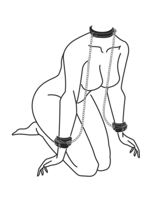 Leather Collar With Handcuffs