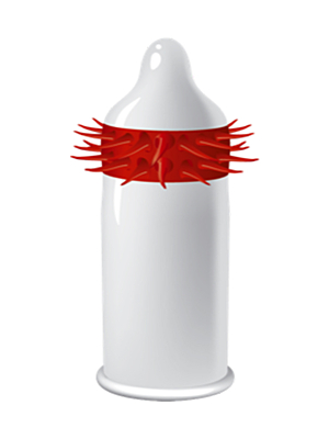 EGZO HOT RED STIMULATING CONDOM (1PC)