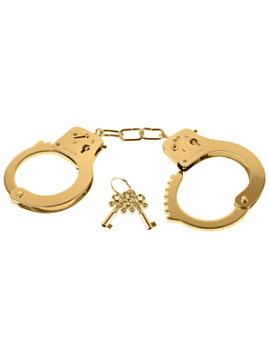 Metal Gold Deluxe Handcuffs with two keys (Special Polished finish)