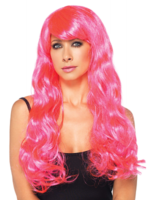 Neon Star Long Wavy Wig - Pink