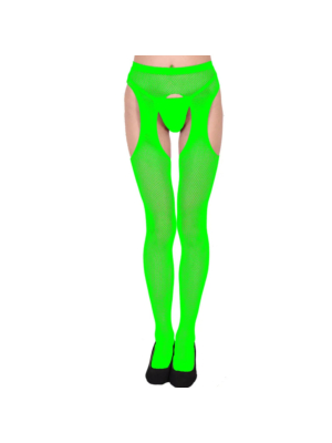 Hollow Net Tights Green