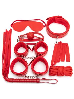 Deluxe Plush Restraint Kit – 7 Pieces Red