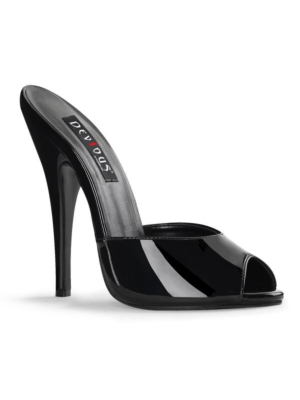 Devious high heels mules black patent-EU 43