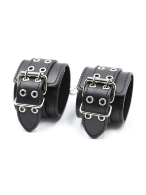 Double Pins Buckle Wrist Cuffs Black