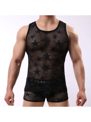 Fashionable Star-Print Vest – Lightweight & Breathable L