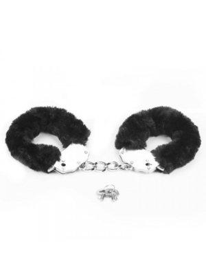 Fetish Pleasure Fluffy Hand Cuffs Black