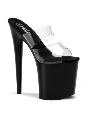  Platform High Heels FLAMINGO-802 - Clear/Black -38