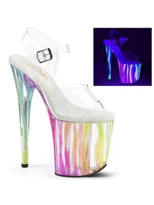 Pleaser Blacklight Reactive Neon Platform 20cm Flamingo-808RG-38