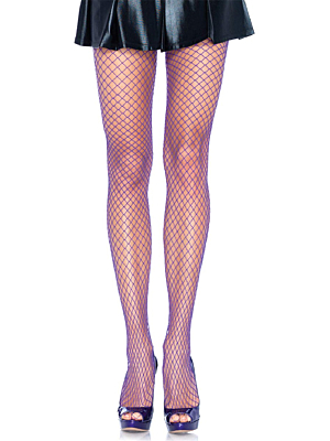 Lycra Fishnet Pantyhose - Purple