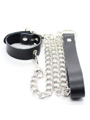 Black chain leash wrist leash