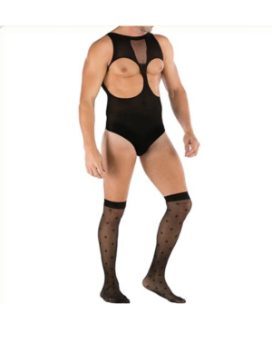 Jumpsuit + stockings TEDDY Sexy black outfit