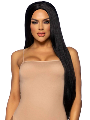 Leg Avenue Long straight center part wig - Black
