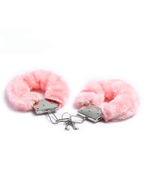 Metal Furry Handcuffs Pink