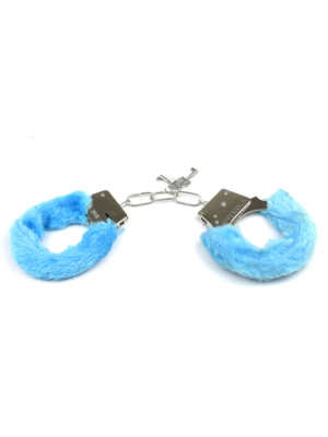 Metal Furry Handcuffs Blue