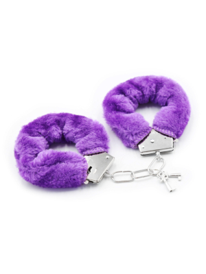 Metal Furry Handcuffs Purple