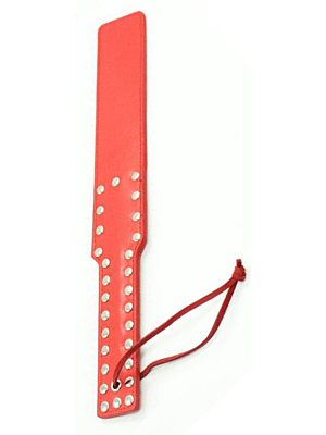 Board for wood with red leather and nails - Spank Paddle