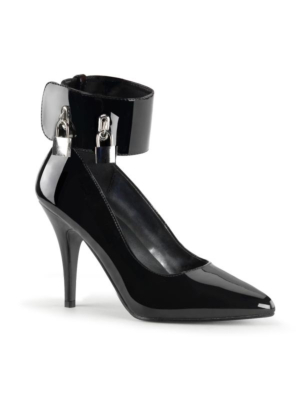 Pleaser women's high heels pumps black patent with 4 locks-39