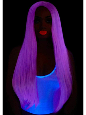 Long straight center part wig - Lavender