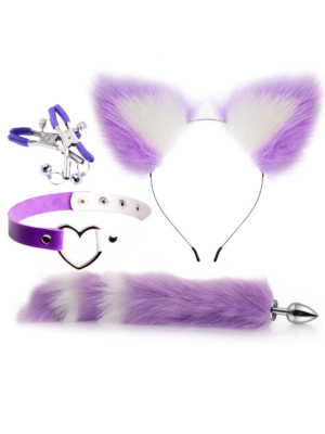 Two-Tone Bondage Kit – Fetish Restraint Set - Purple
