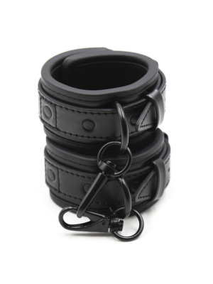 Vegan Leather Handcuffs Black