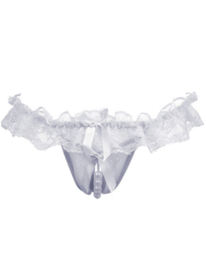 Women Lace Cortchless T-string White