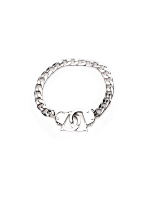 XR Brands Cuff Him Handcuff Bracelet - Silver